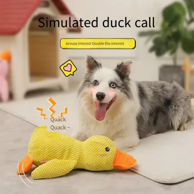 Yellow Duck Plush Dog Toy – Comfort & Play