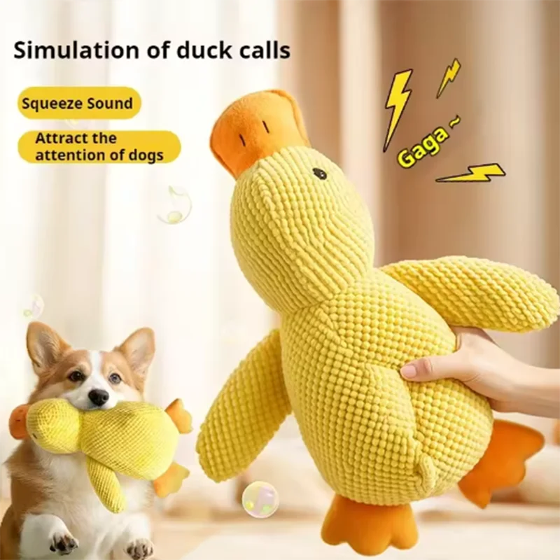 Yellow Duck Plush Dog Toy – Comfort & Play